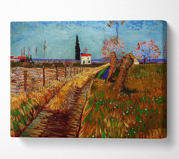 Van Gogh Path Through A Field With Willows