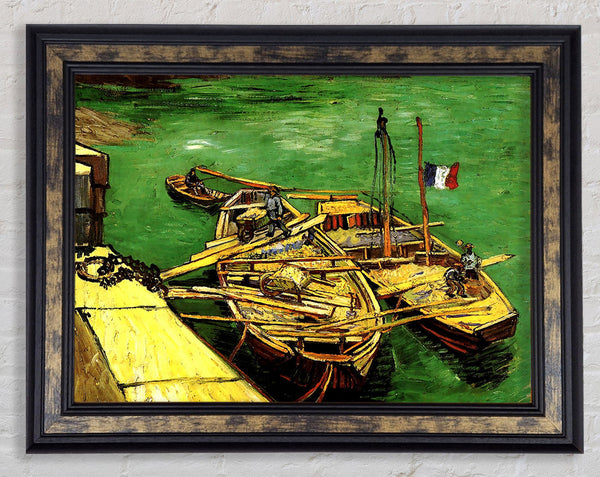 Van Gogh Quay With Men Unloading Sand Barges