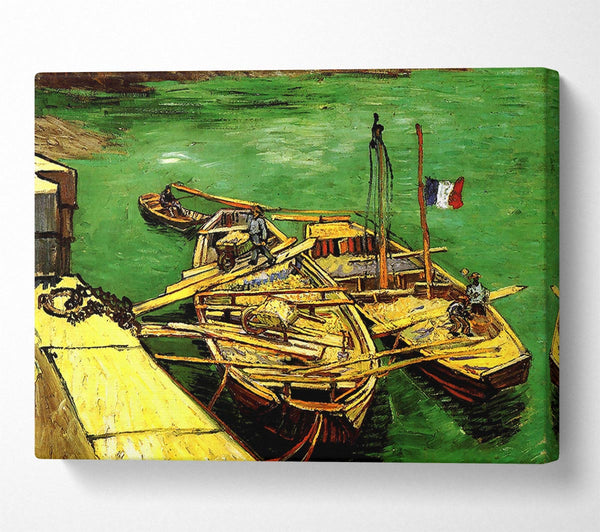 Van Gogh Quay With Men Unloading Sand Barges