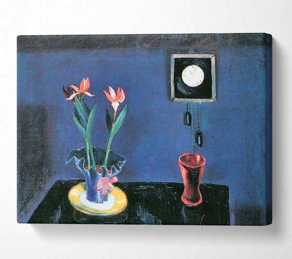 Walter Gramatte Still Life With Clock And Tulip Pot