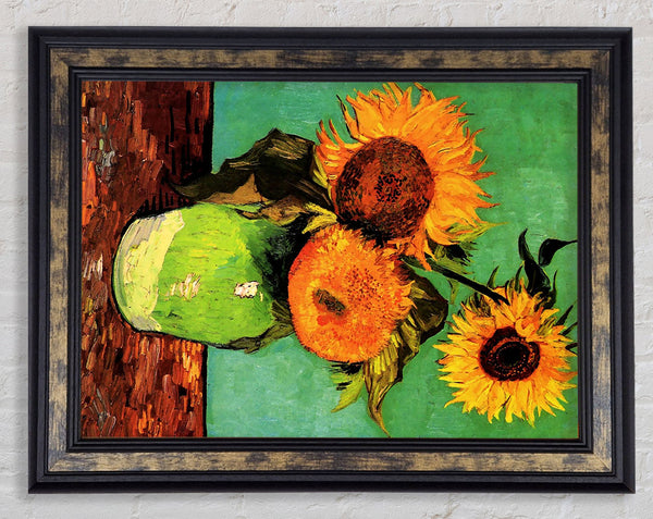 Van Gogh Three Sunflowers In A Vase