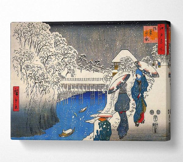 Hiroshige Two Ladies Conversing In The Snow