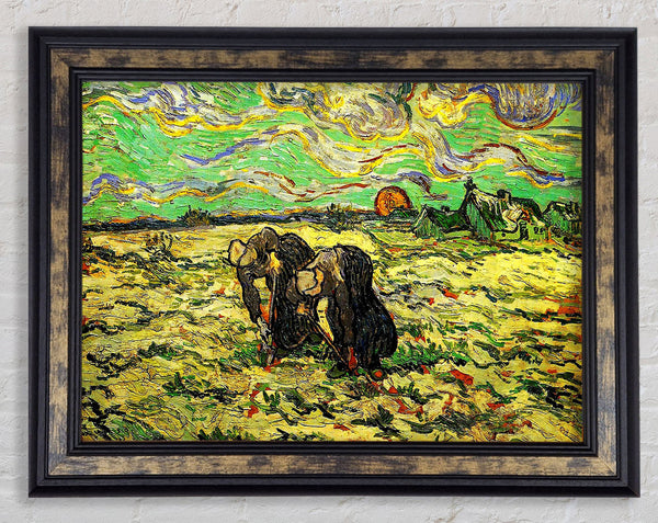 Van Gogh Two Peasant Women Digging In Field With Snow