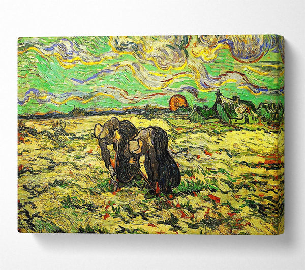 Van Gogh Two Peasant Women Digging In Field With Snow