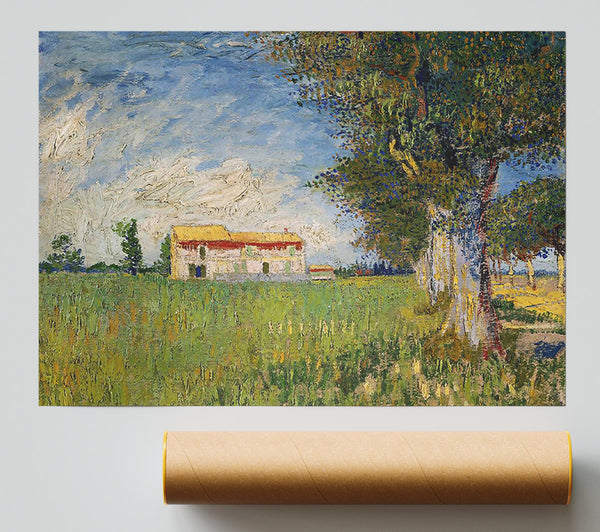 Van Gogh Farmhouse In A Wheat Field