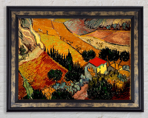 Van Gogh Landscape With House And Ploughman