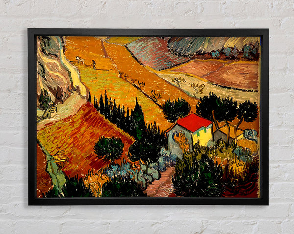 Van Gogh Landscape With House And Ploughman