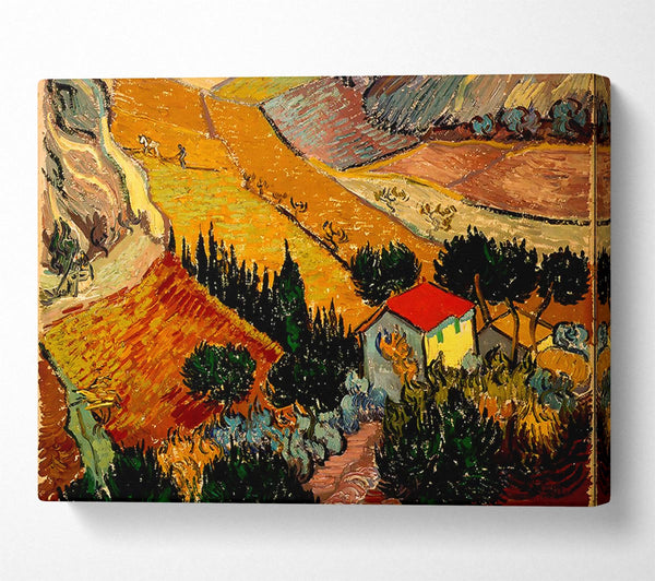 Van Gogh Landscape With House And Ploughman