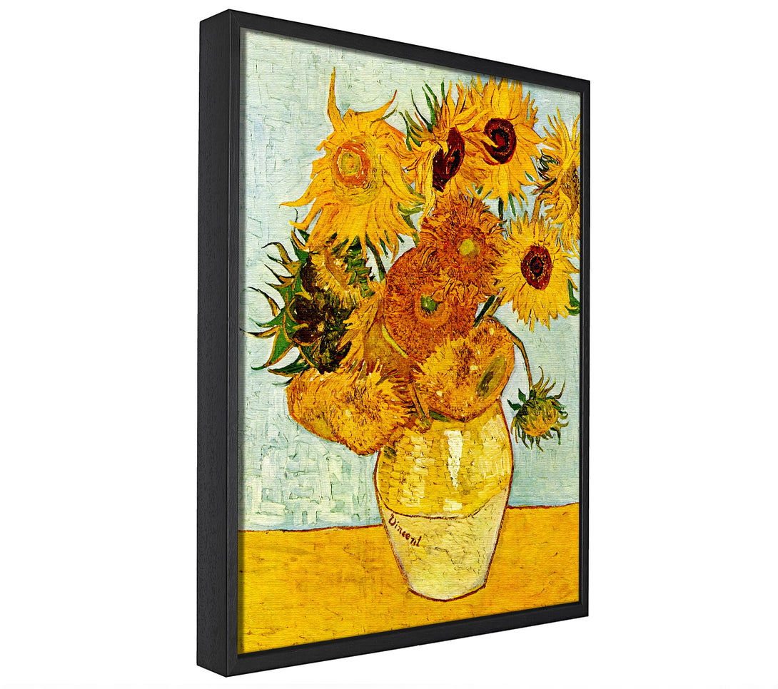 A picture of a Van Gogh Sunflowers framed canvas print sold by Wallart-Direct.co.uk