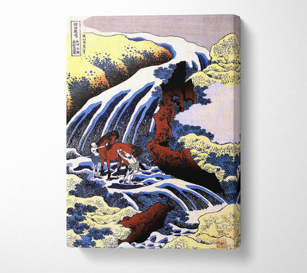 Hokusai Waterfall And Horse Washing