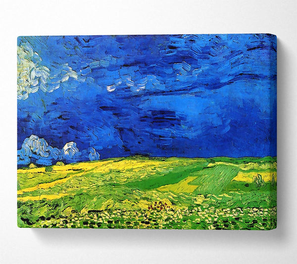 Van Gogh Wheat Field Under Clouded Sky