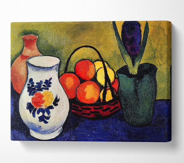 August Macke White Jug With Flowers And Fruits