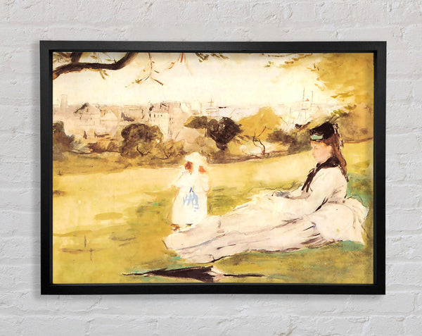 Morisot Woman And Child Sitting In A Field