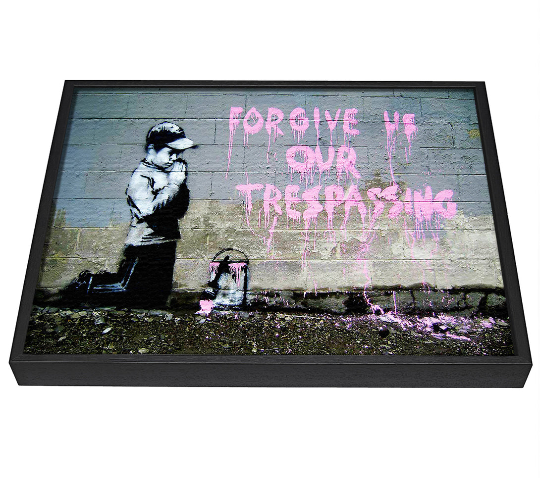 A picture of a Forgive Us Our Trespassing framed canvas print sold by Wallart-Direct.co.uk