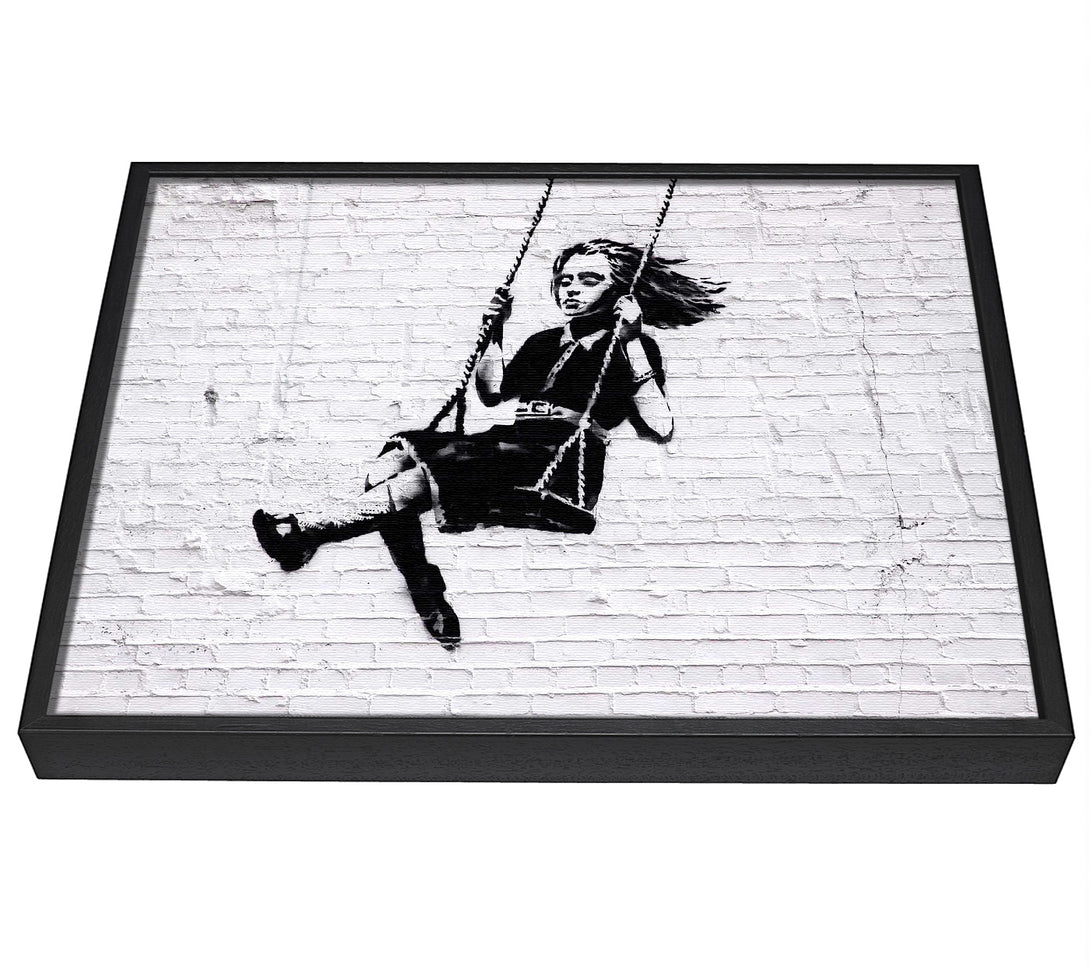 A picture of a Girl On Swing framed canvas print sold by Wallart-Direct.co.uk