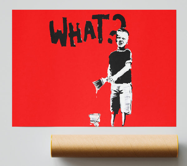 Banksy Graffiti Kid What Red