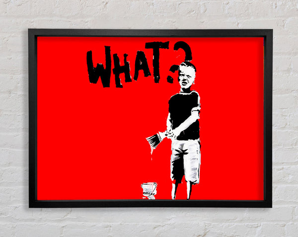 Banksy Graffiti Kid What Red