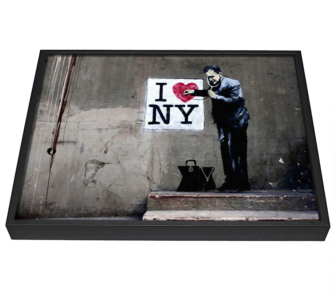 A picture of a Heart Beat Of New York framed canvas print sold by Wallart-Direct.co.uk