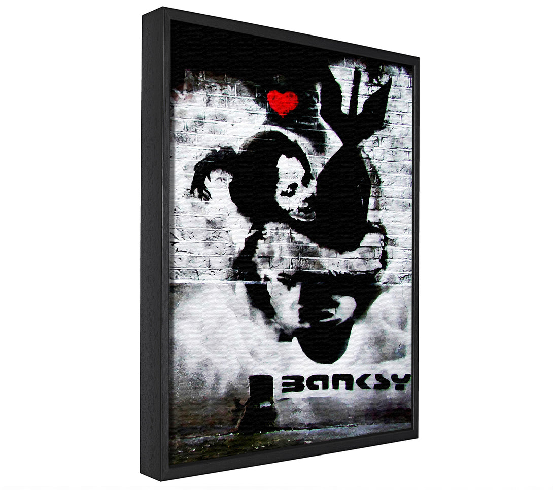 A picture of a Hugging The Bomb framed canvas print sold by Wallart-Direct.co.uk