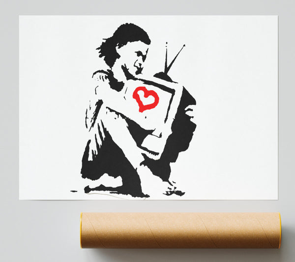 Banksy I Love Tv White