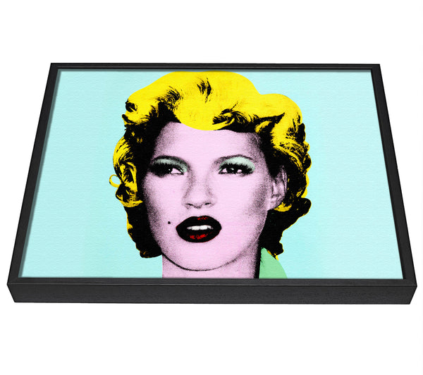 A picture of a Kate Moss framed canvas print sold by Wallart-Direct.co.uk