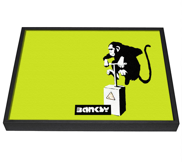 A picture of a Monkey Detonator Lime framed canvas print sold by Wallart-Direct.co.uk