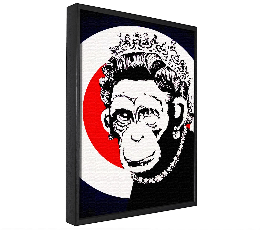 A picture of a Queen Chimp framed canvas print sold by Wallart-Direct.co.uk