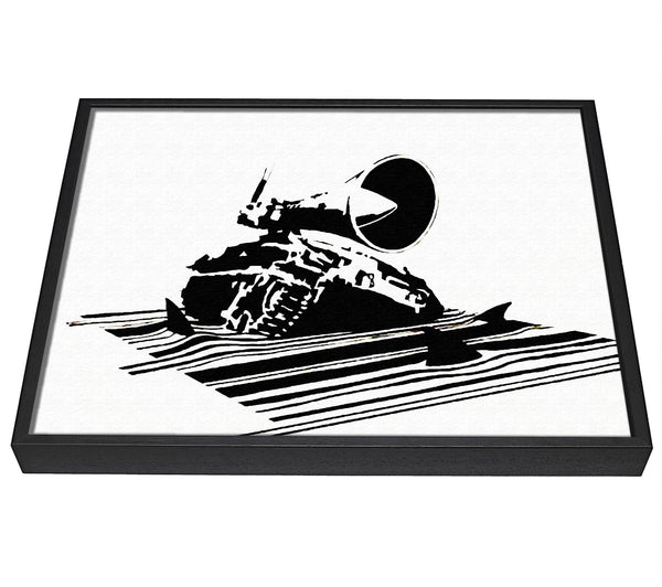 A picture of a Shark Infested framed canvas print sold by Wallart-Direct.co.uk