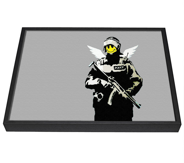 A picture of a Smiley Face Angel framed canvas print sold by Wallart-Direct.co.uk