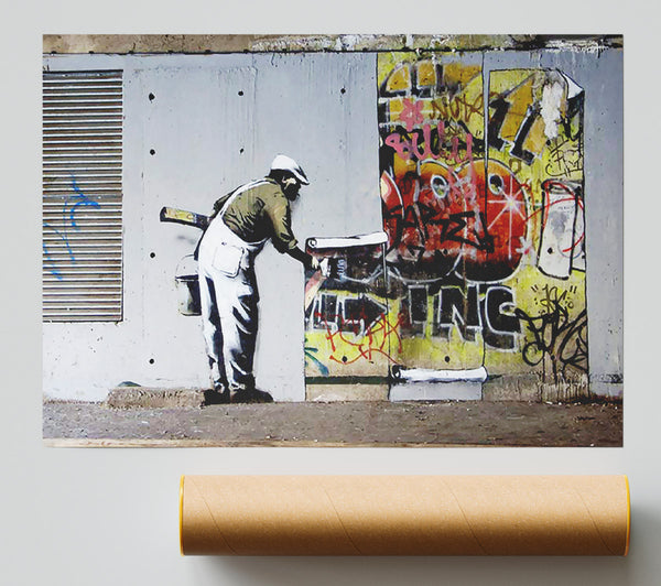 Banksy Wallpaper Over Robbo Graffiti