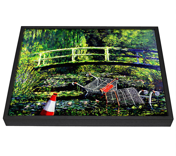 A picture of a Water Lillies Trash framed canvas print sold by Wallart-Direct.co.uk