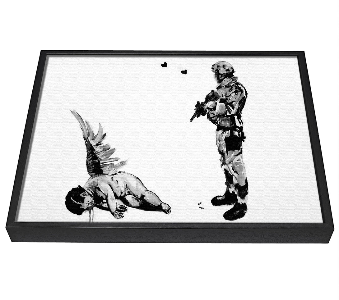 A picture of a Who Killed Cupid framed canvas print sold by Wallart-Direct.co.uk