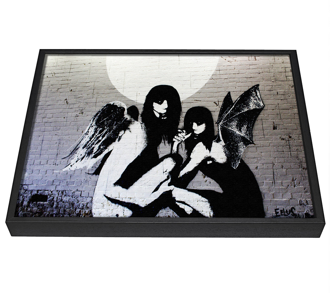 A picture of a Angels In Moonlight framed canvas print sold by Wallart-Direct.co.uk