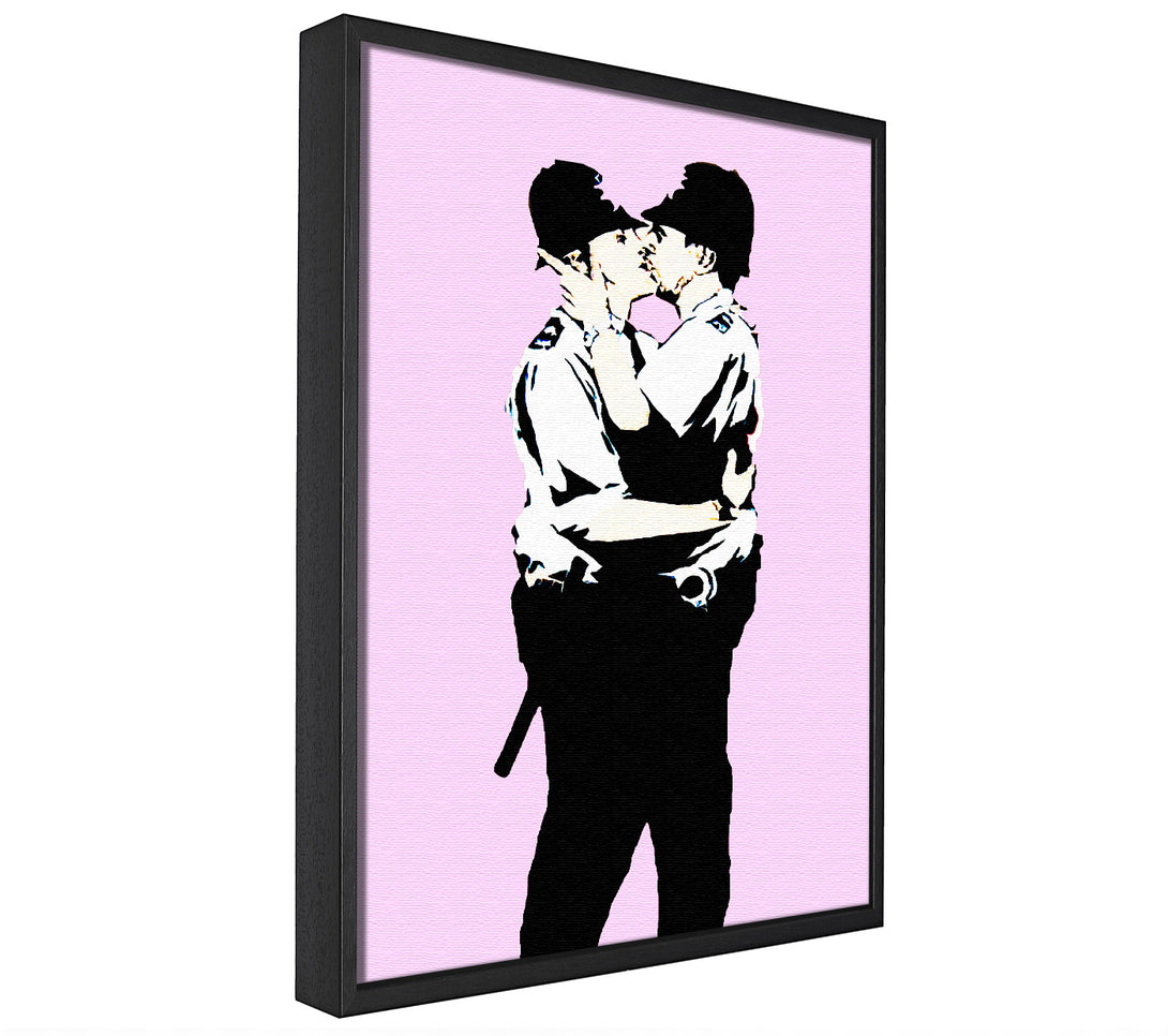 A picture of a Bent Coppers Pink framed canvas print sold by Wallart-Direct.co.uk