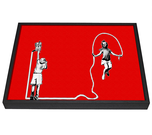 A picture of a Electric Skipping Rope Red framed canvas print sold by Wallart-Direct.co.uk