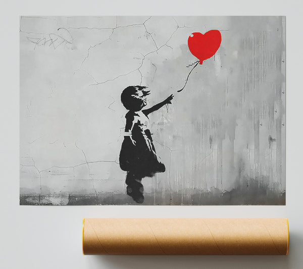 Banksy Love Heart Balloon Grey