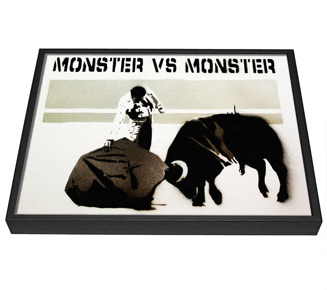 A picture of a Monster Vs Monster framed canvas print sold by Wallart-Direct.co.uk