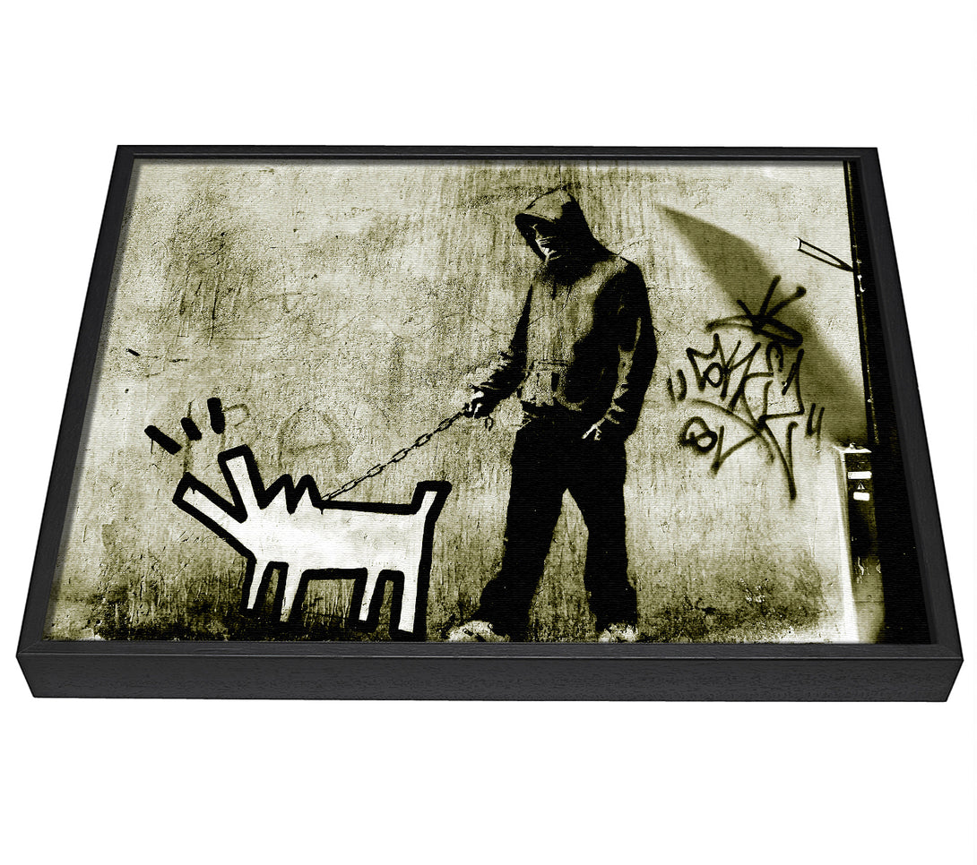 A picture of a Haring Dog framed canvas print sold by Wallart-Direct.co.uk