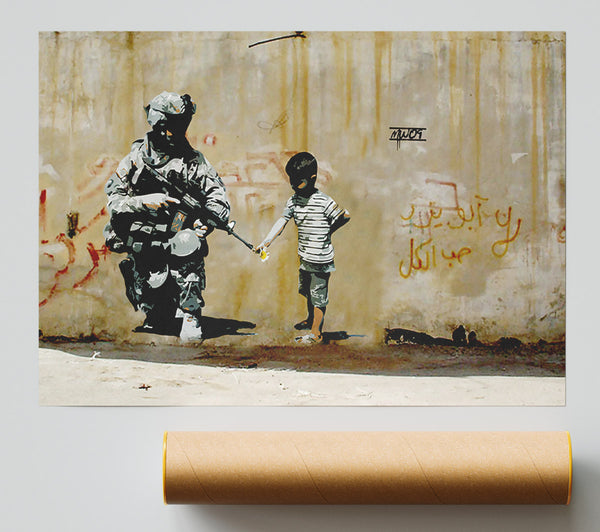 Banksy Soldier Flower Gun Boy