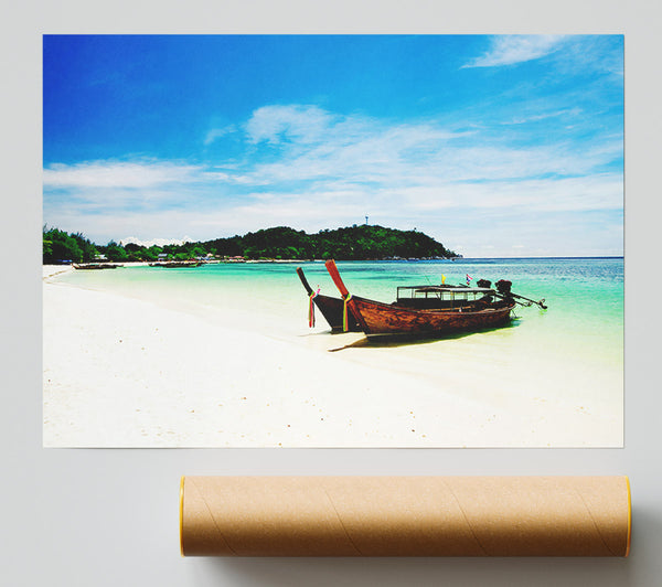 Boats On The White Sand Paradise Island