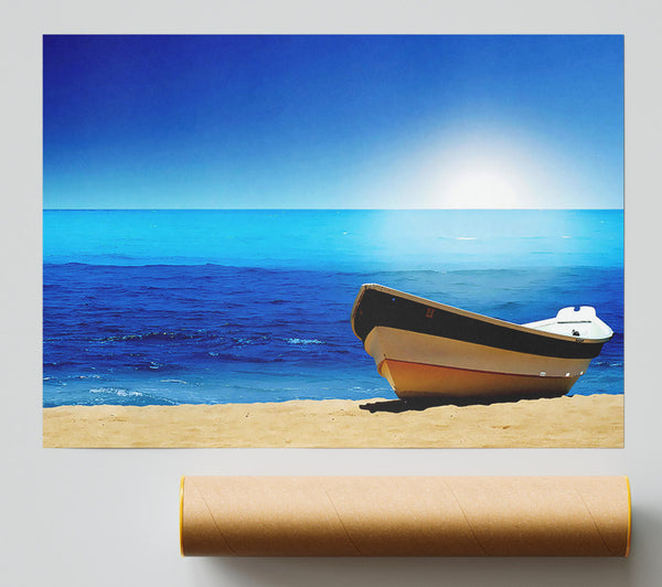 Sail Boat On The Crystal Ocean Shoreline