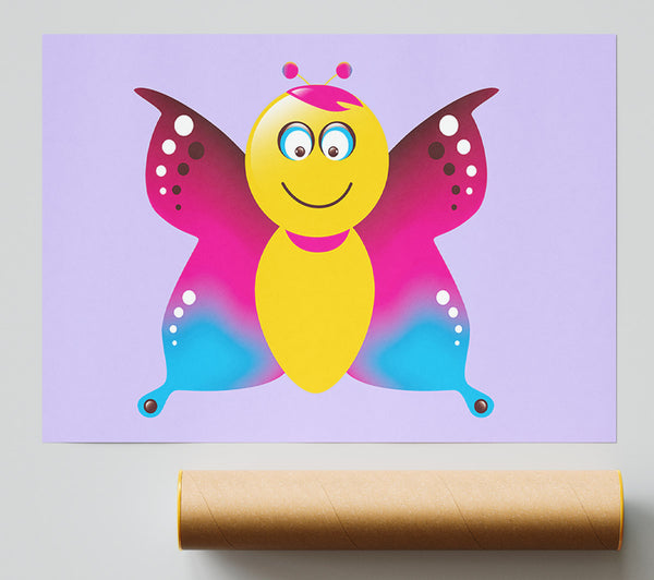 Butterfly Cartoon Face Lilac