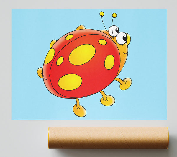 Cartoon Ladybug Baby Blue