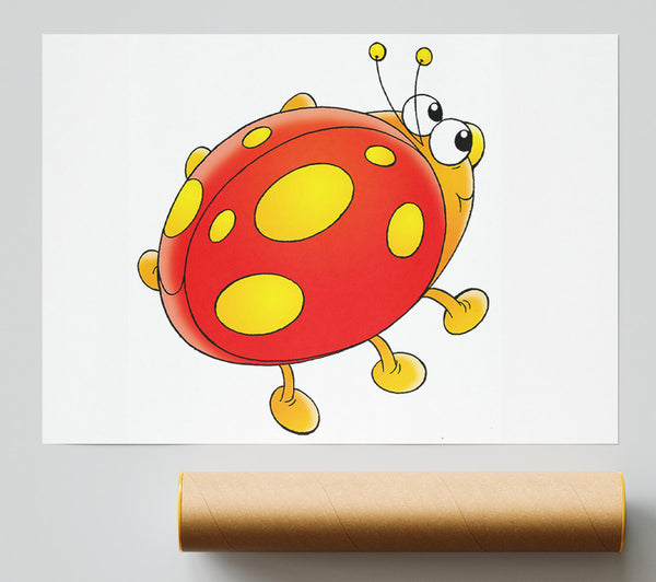 Cartoon Ladybug White