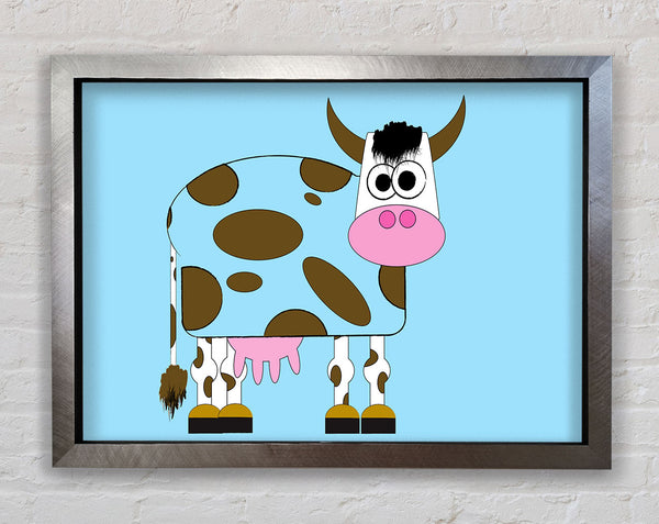 Funny Cow With Hair Baby Blue