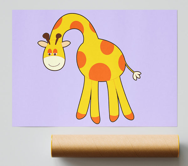 Funny Giraffe Looking Down Lilac