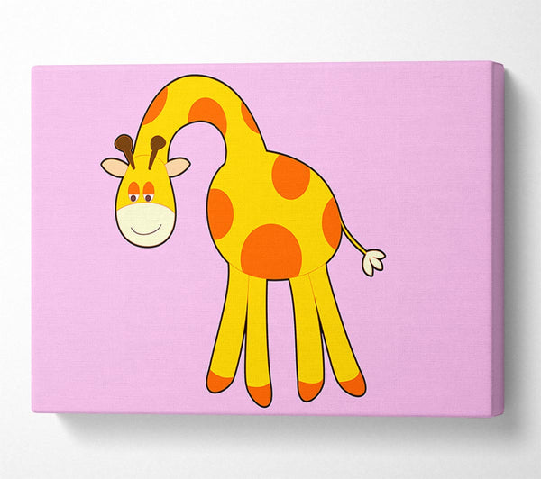 Funny Giraffe Looking Down Pink