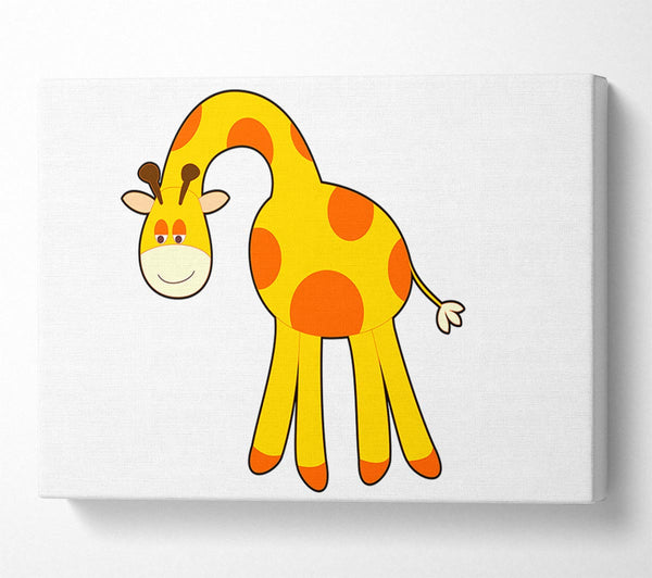 Funny Giraffe Looking Down White