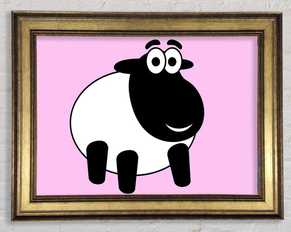 Happy Cartoon Sheep Pink