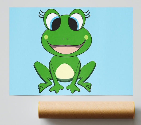 Happy Frog Ready To Leap Baby Blue